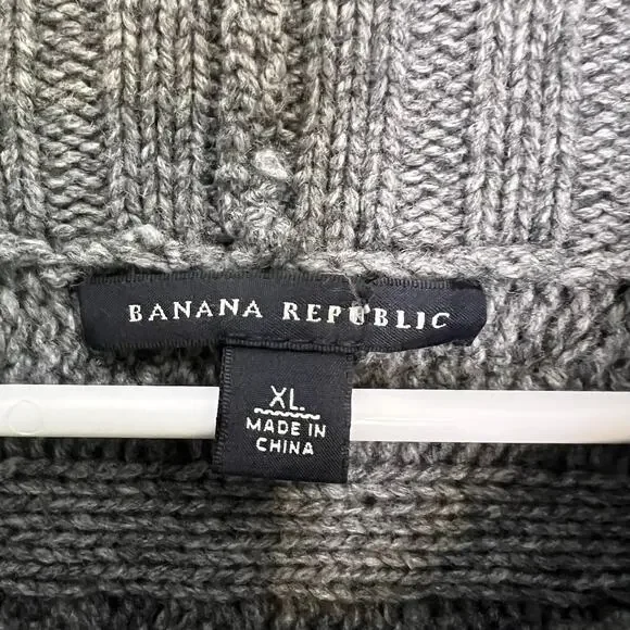 Banana Republic Women Turtleneck Sleeveless Sweater Lambswool Cotton Sz XL Gray - Picture 7 of 12